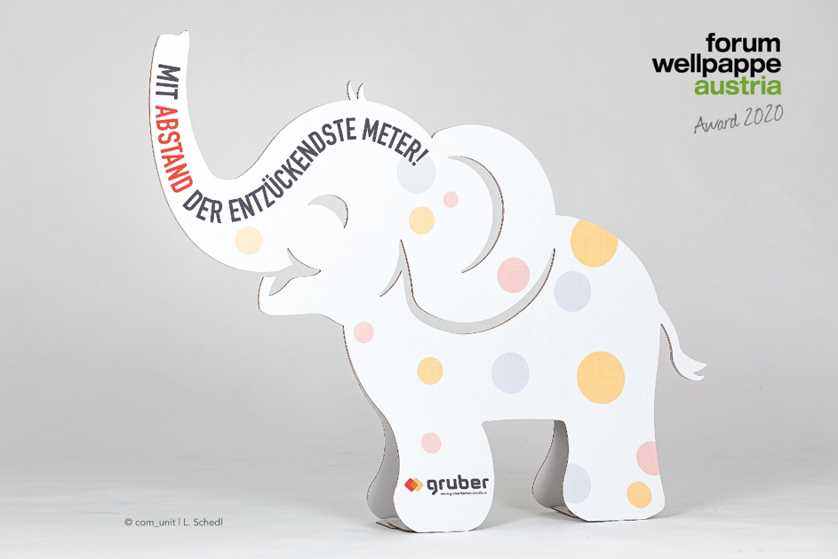 gruber-werbung-babyelefant-2020-21-kartonaufsteller-bedruckt image 1