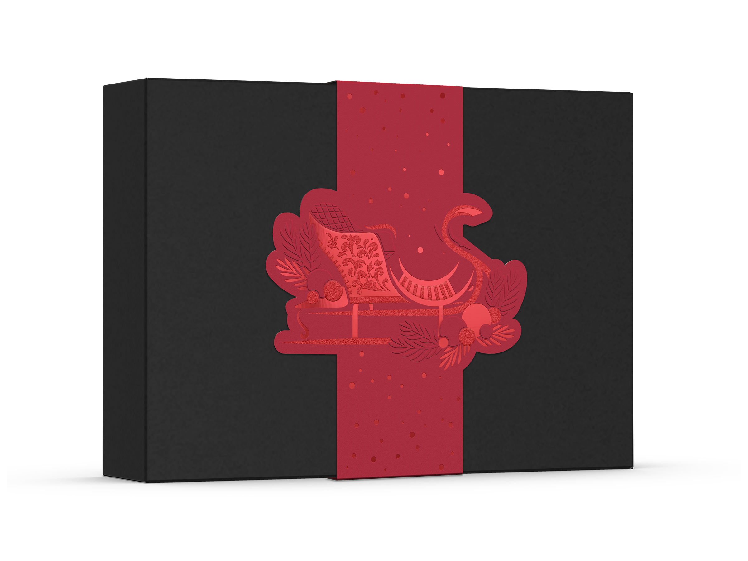 pawi-weihnachten-banderole-rot-schlitten-f-r-4-6er-schachtel image 1