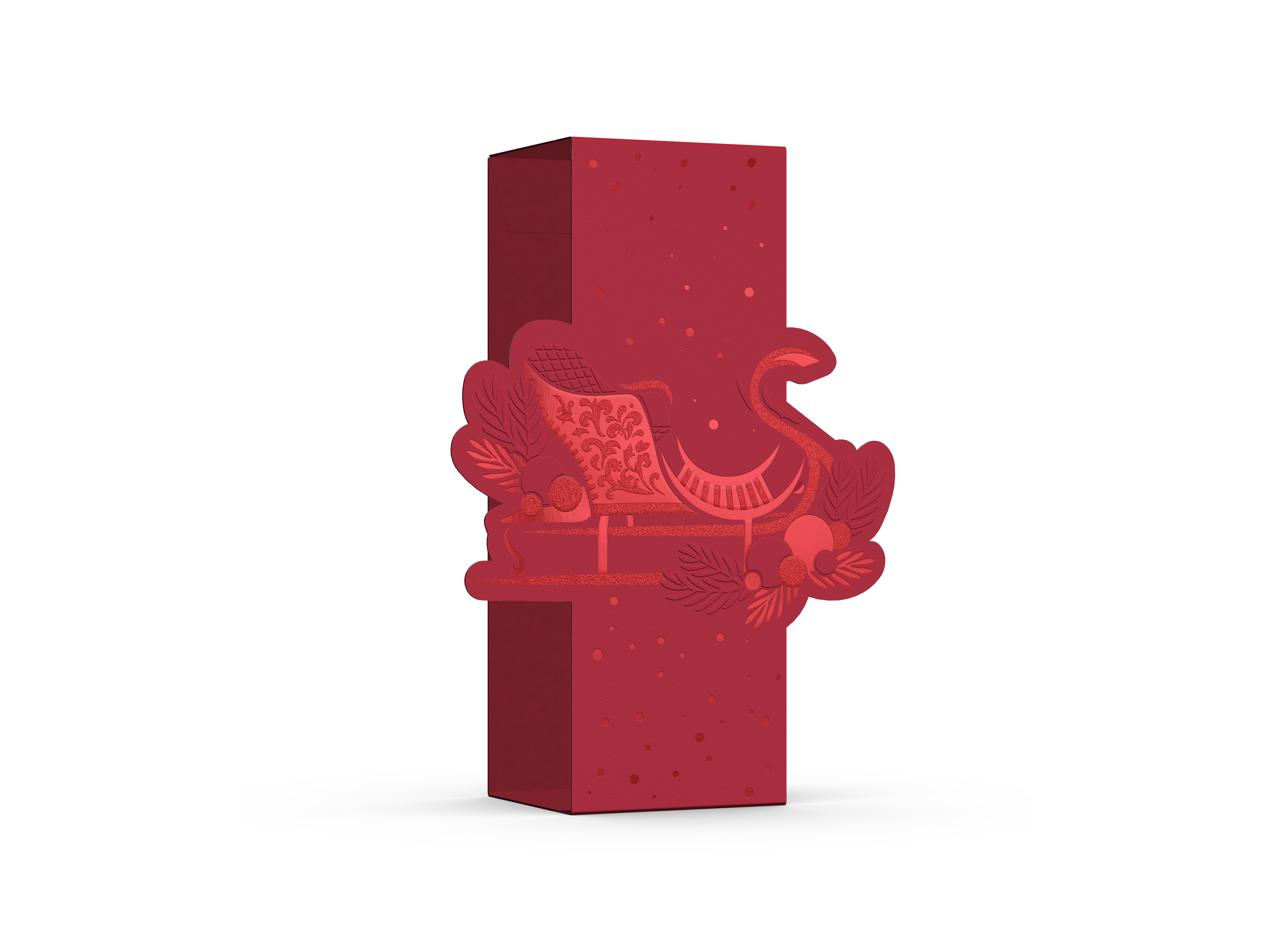 pawi-weihnachten-banderole-rot-schlitten-f-r-4-6er-schachtel image 3