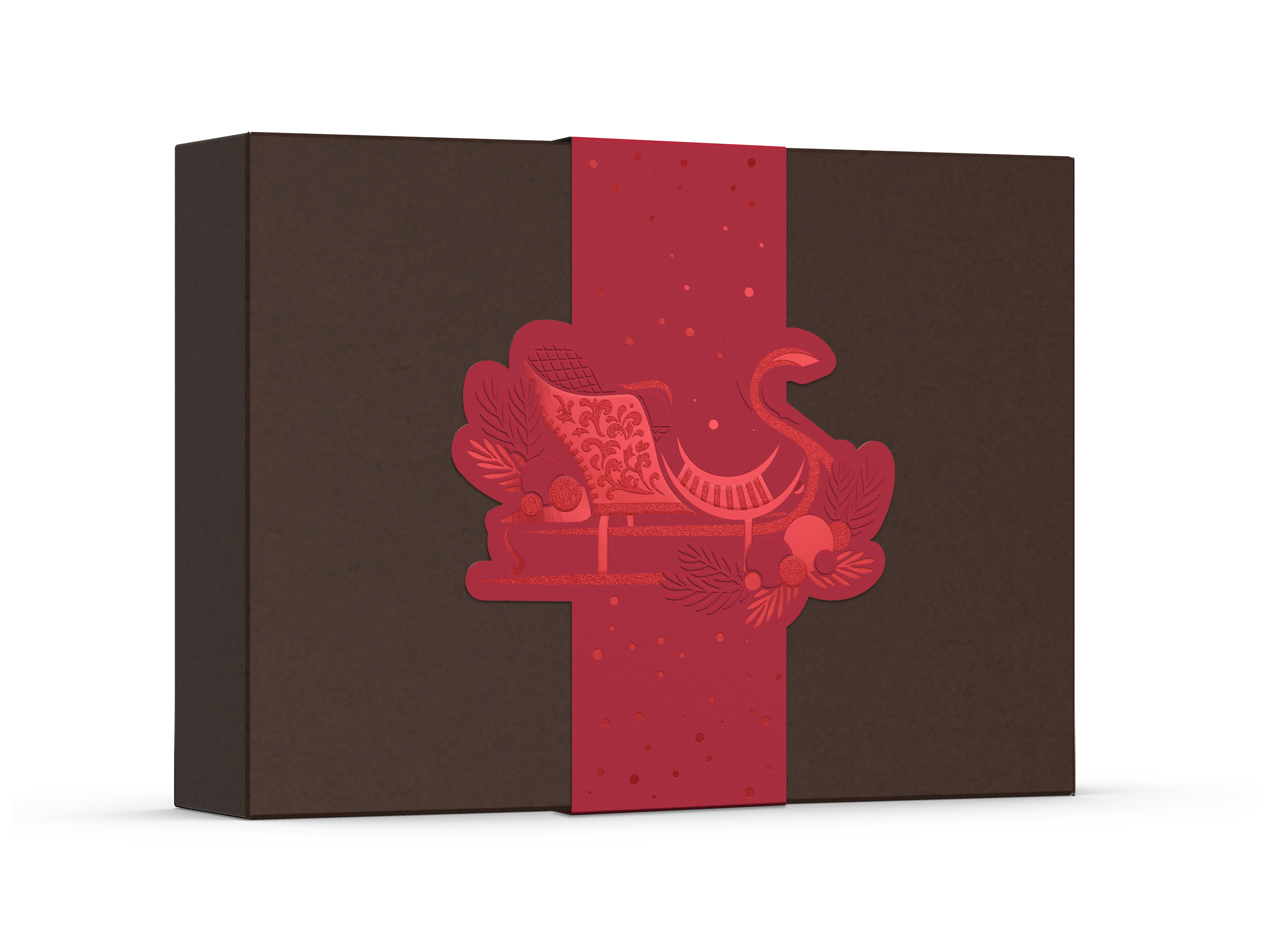pawi-weihnachten-banderole-rot-schlitten-f-r-4-6er-schachtel image 2